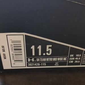 Under Armour Team Nitro Mid Wide MC Shoes - Black and White